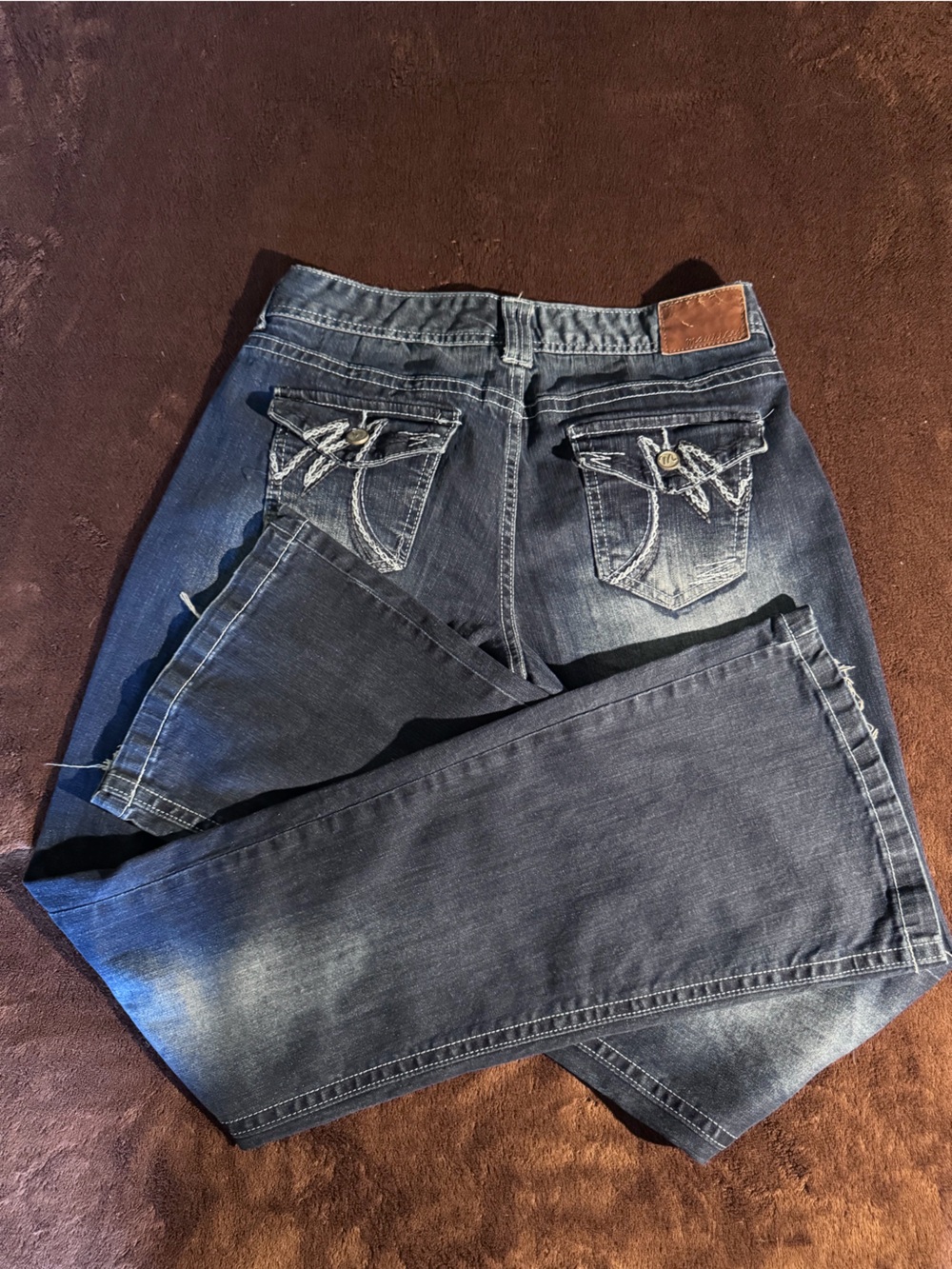 Maurices Indigo Flare Jeans with Embroidered Back Pocket
